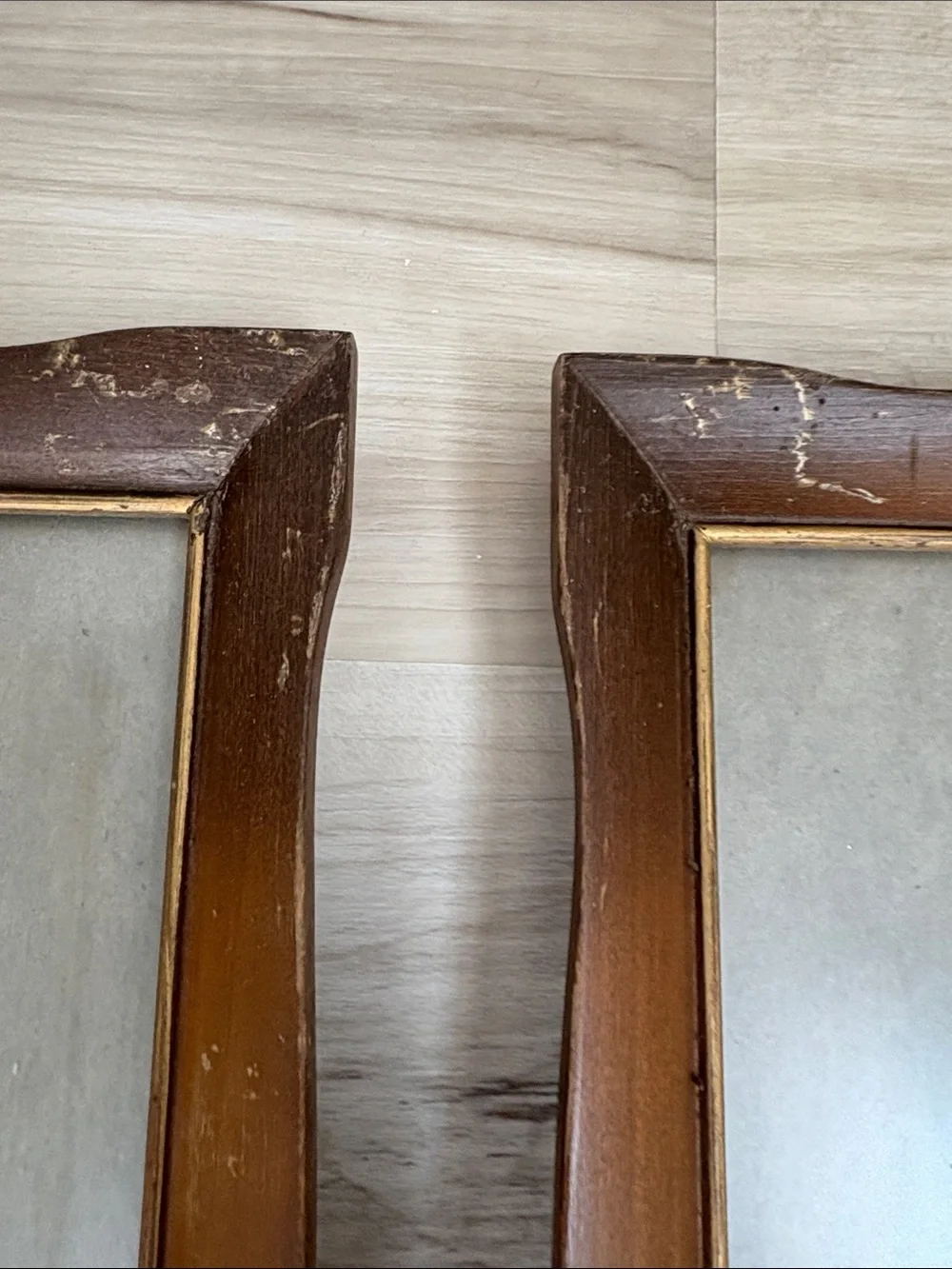 Set of VTG mid century Brown Wood Picture Frames